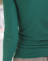 BASERANGE Spring/Summer 2025 Collection: French Organic Cotton Long-Sleeve T-Shirt with Cut-Out Heart Design (BAS-TTHLS-CR-AU25-MIRA GREEN) (TOHLS TTHLS)